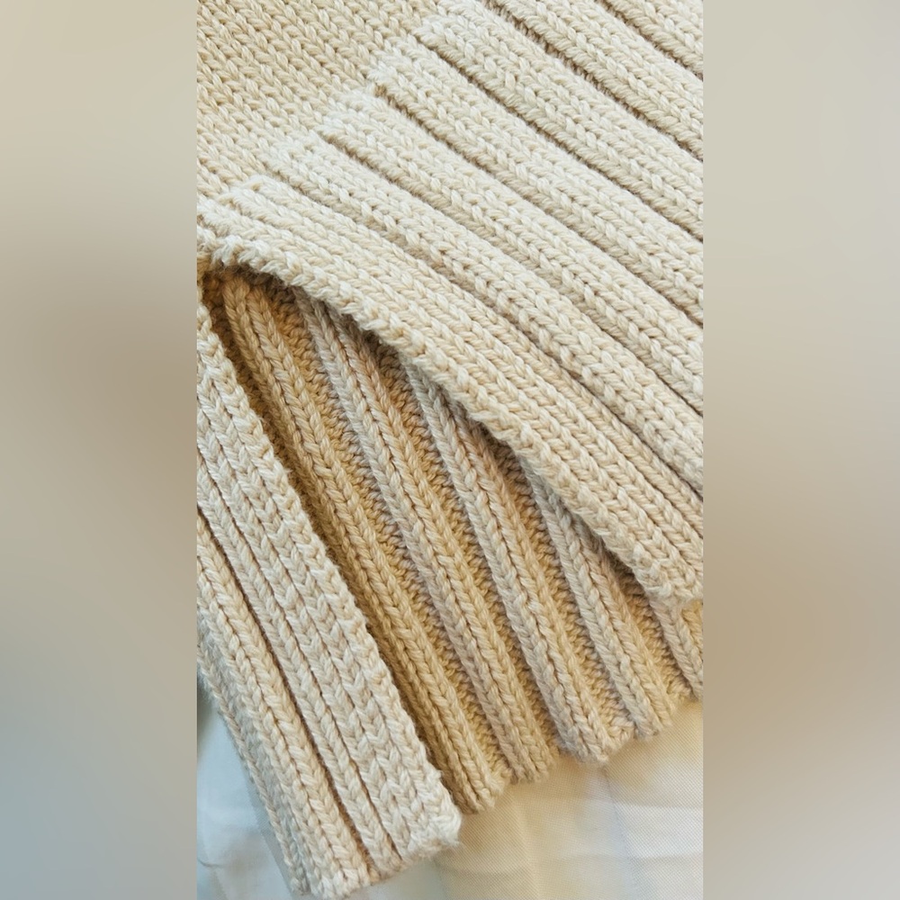 NWT J. Crew Cream 100% Cotton Turtleneck Ribbed-Hem Sweater, Size Medium - Picture 13 of 16